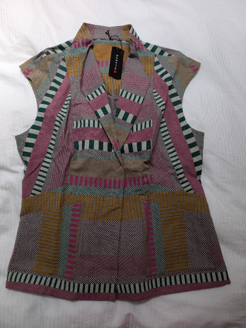 Babette Vest With Peplum And Snap Closure Multi Color XXS
